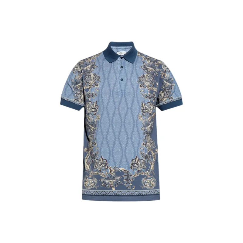 ETRO Paisley Printed Short Sleeved Polo Shirt-0
