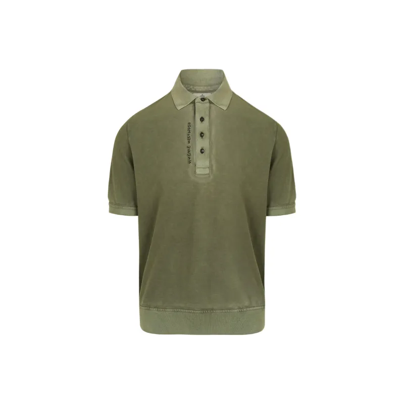 Vivienne Westwood Garment dyed Piqué Polo Shirt-0