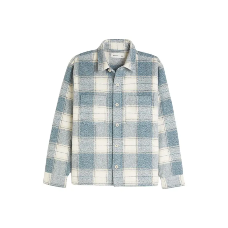 Hollister Shirt Men's Light Blue Plaid-0