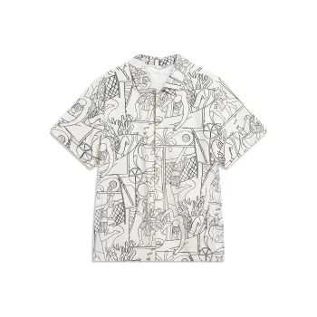 LiNing Sports Life Collection Shirt Men's Black And White Combination Print