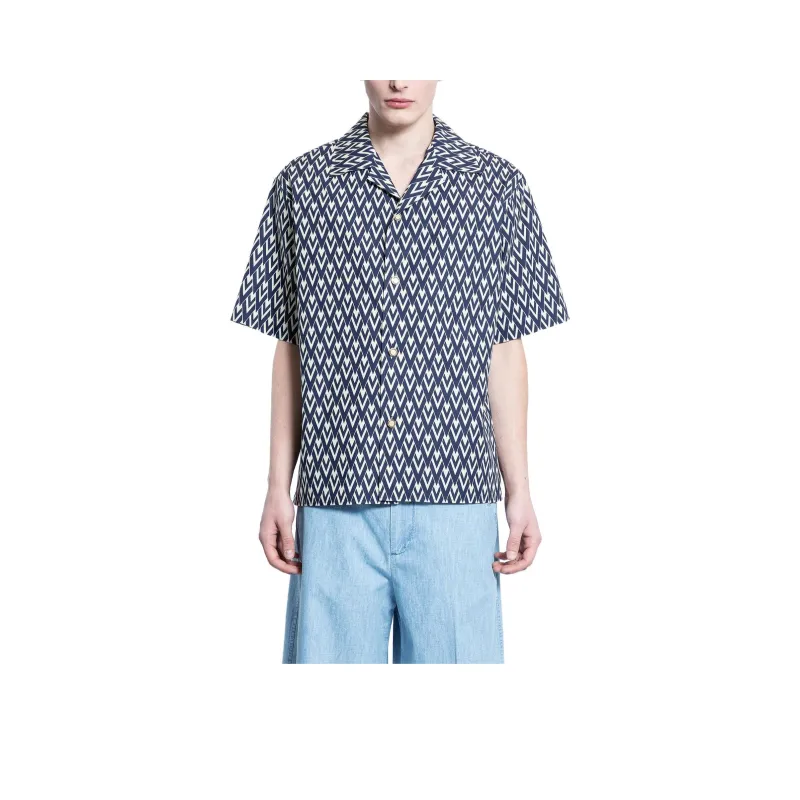 Valentino Optical V Button Up Shirt-0