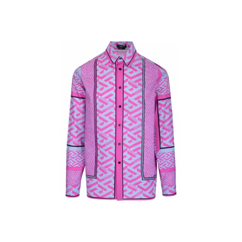 VERSACE Shirts Men Rose Red-0