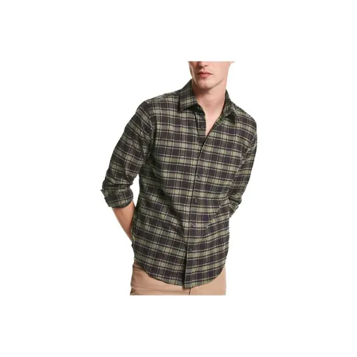 MICHAEL KORS Slim-Fit Plaid Cotton Flannel Shirt Shirt Men's Olive