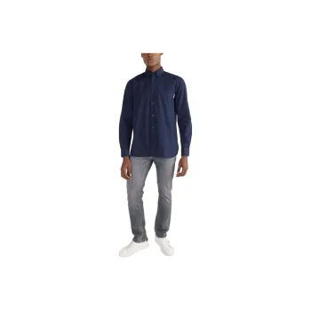 Tommy Hilfiger Camisa Con Bolsillo De Hombre Shirt Men's Blue
