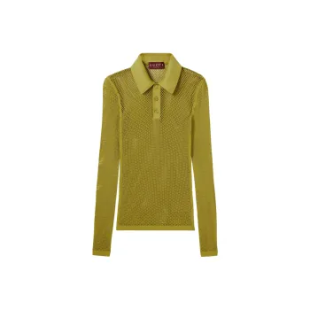 GUCCI Embossed Mesh Polo Shirt