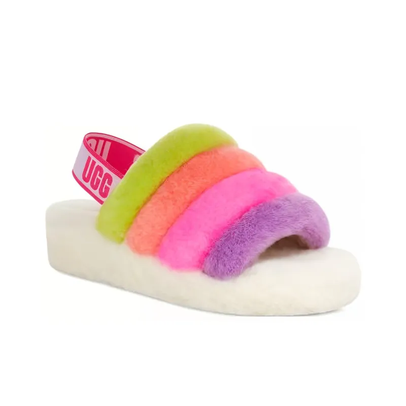 UGG FLUFF YEAH Stylish Sandals Women's White-2