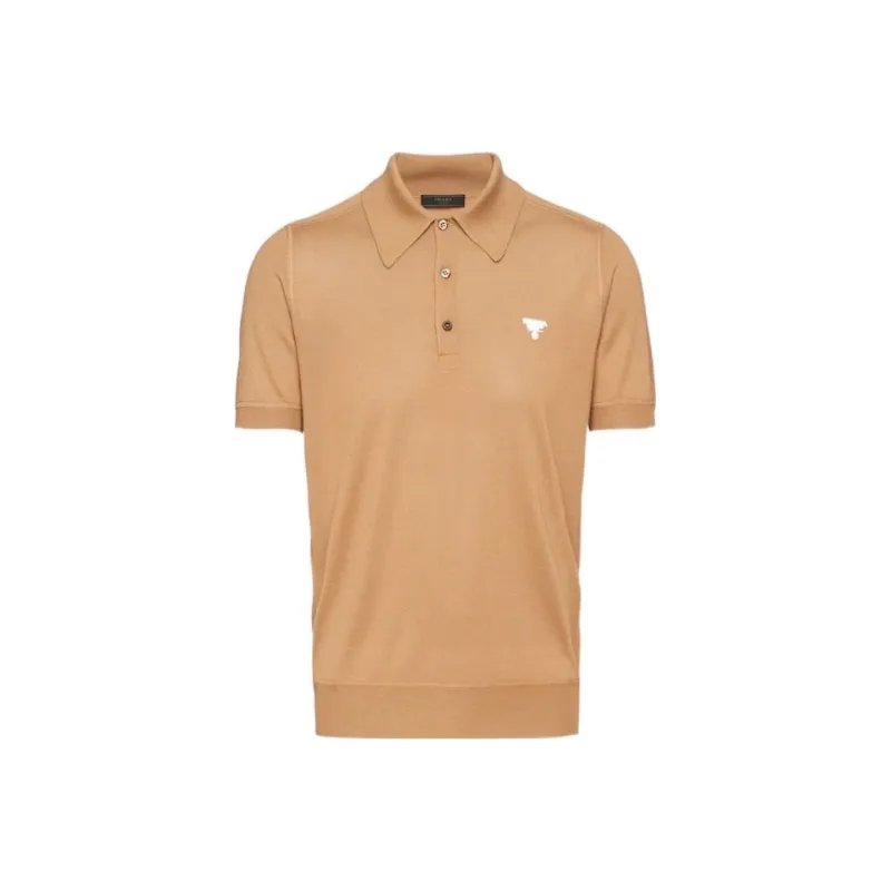 PRADA Polo Shirts Men Camel Brown-0