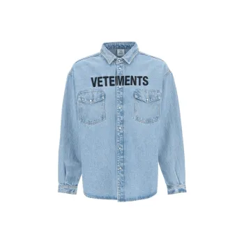 Vetements Shirts Men Light Blue