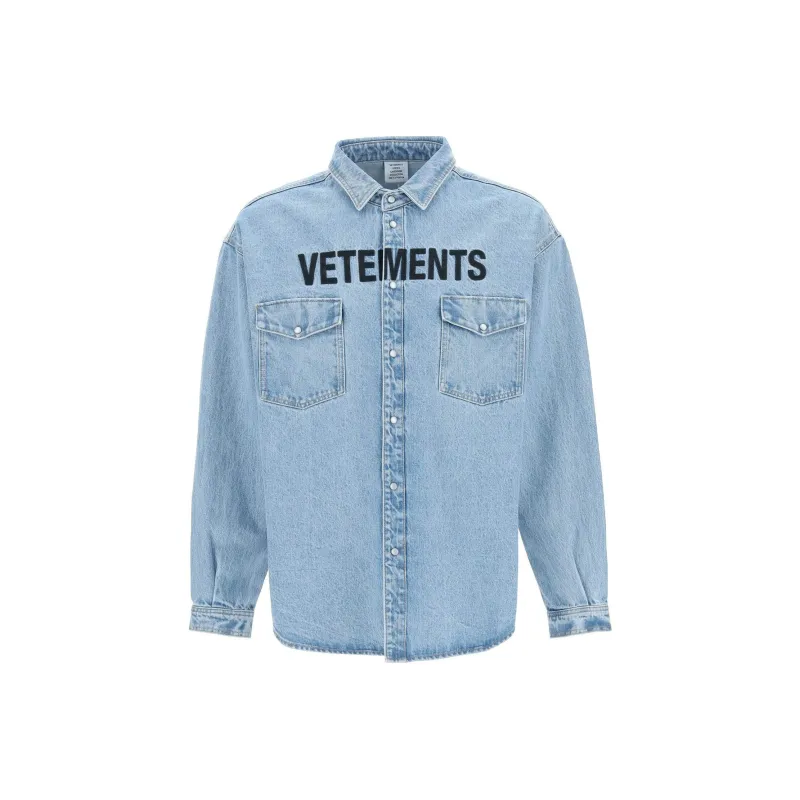 Vetements Shirts Men Light Blue-0