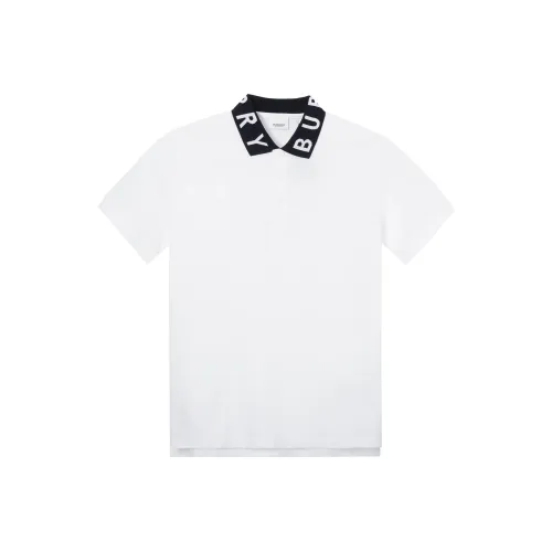 Burberry Men Ryland Collar Logo Polo White/Black