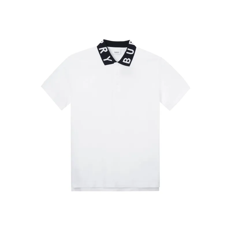 Burberry Men Ryland Collar Logo Polo White/Black-0