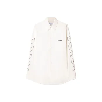 OFF WHITE Logo Embroidered Long Sleeved Overshirt