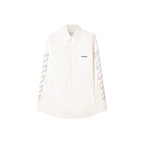 OFF WHITE Logo Embroidered Long Sleeved Overshirt