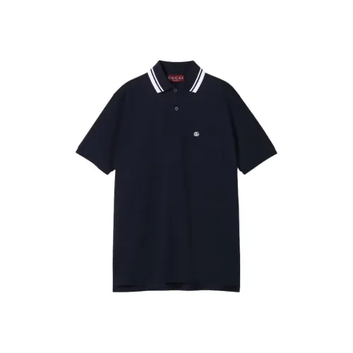 GUCCI Polo Shirt Men's Marine Blue