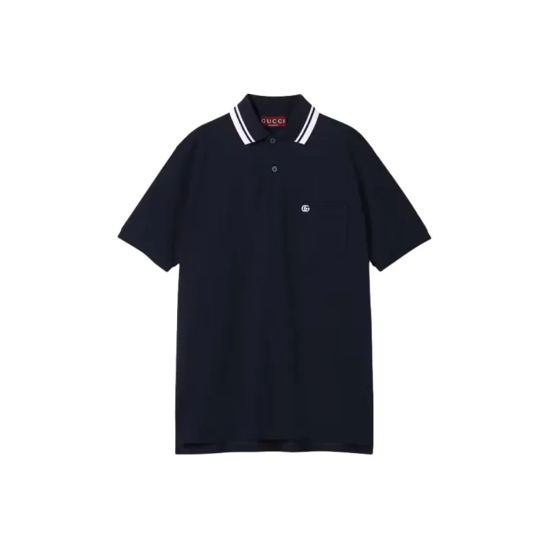 GUCCI Logo Embroidered Short Sleeve Polo Shirt-0