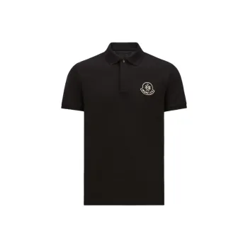 Moncler Year Of The Snake Patch Cotton Piquet Polo Shirt