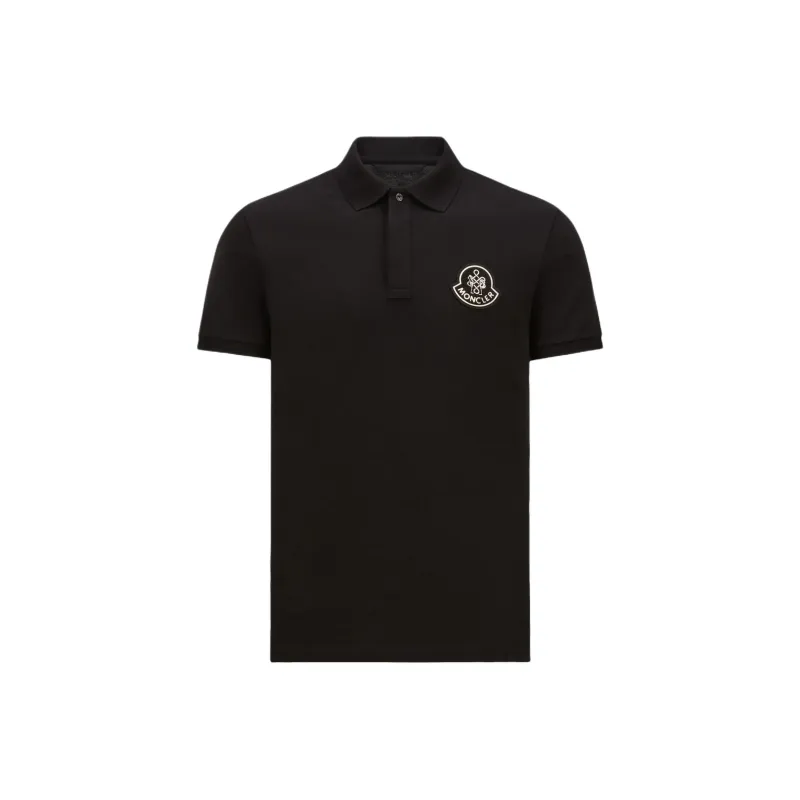 Moncler Year Of The Snake Patch Cotton Piquet Polo Shirt-0