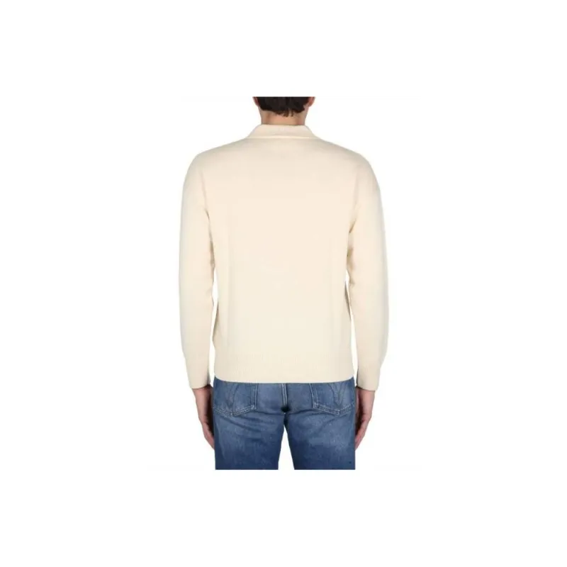 AMIPARIS Heart Long Sleeve Knit Polo-4