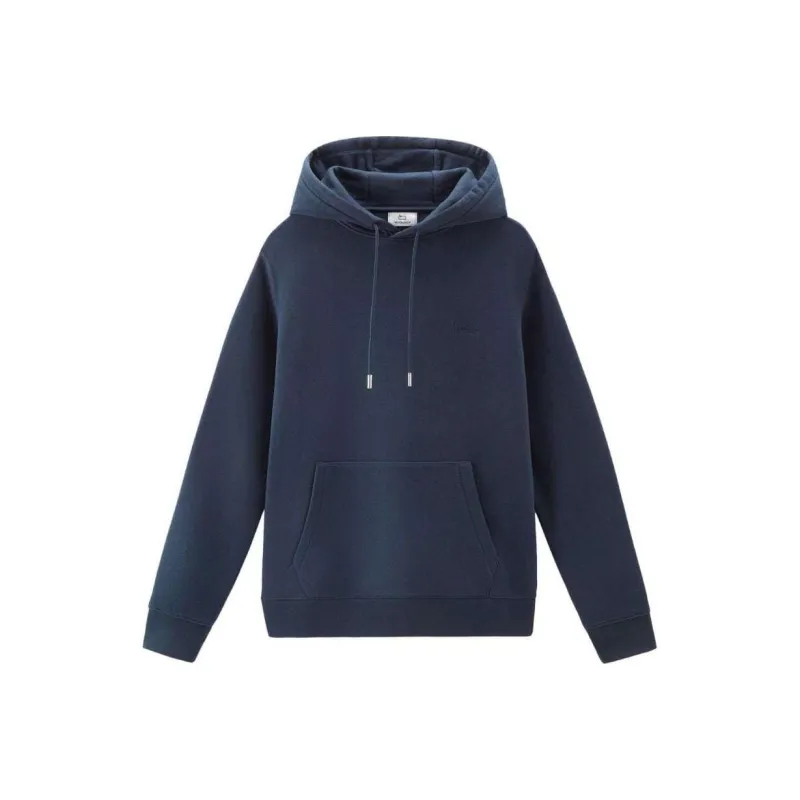 WOOLRICH Logo Embroidered Drawstring Hoodie-0