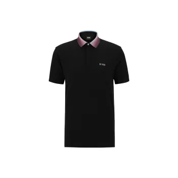 HUGO BOSS SS23 Men's Logo Embroidered Polo Shirt Black