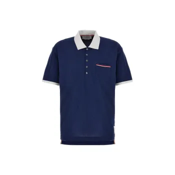 THOM BROWNE Signature Stripe detail Polo Shirt