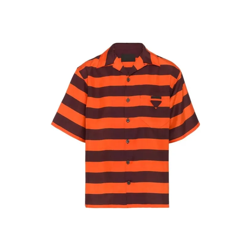 PRADA Shirts Men Orange Red-0