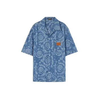 VERSACE Barocco Silhouette Denim Shirt
