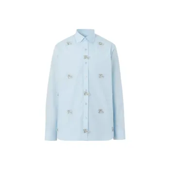 Burberry Evening wear SS23 Shirts Men Sky Blue