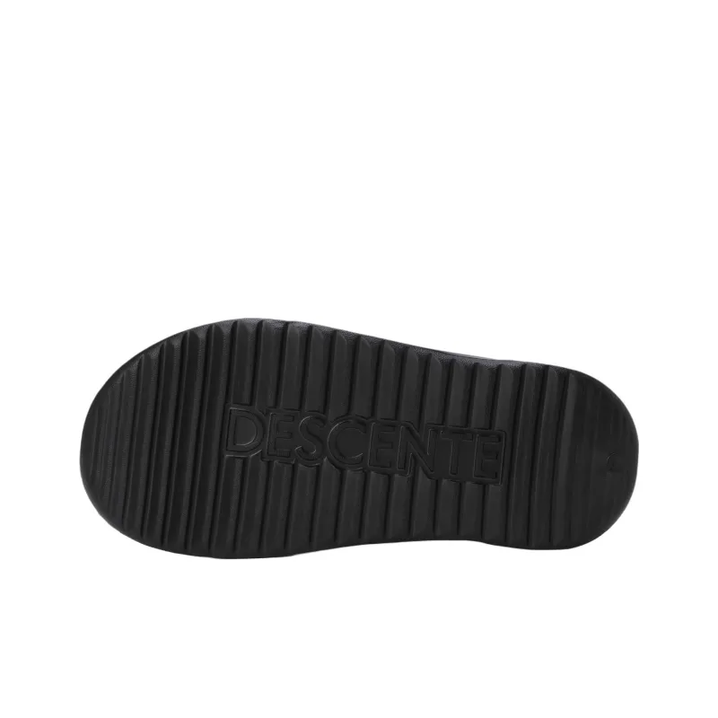 DESCENTE D Wave Abrasion Resistant Slip Resistant Flip Flops Unisex Black-4
