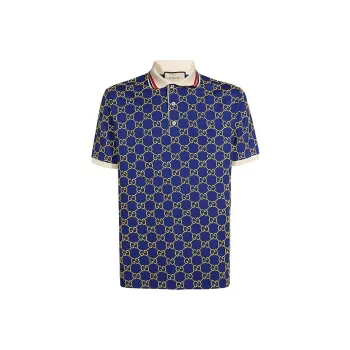 GUCCI Polo Shirts Men Blue