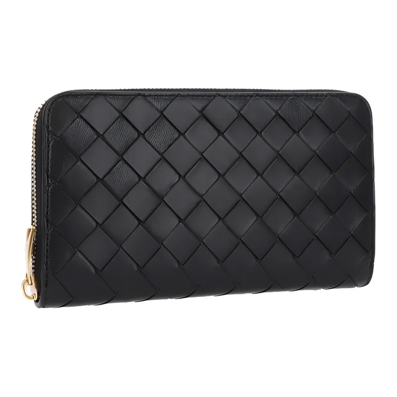 Bottega Veneta Leather Clutches Wallets Women's Black-1