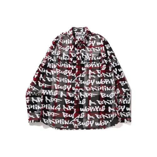 A BATHING APE Graffiti Check Shirt