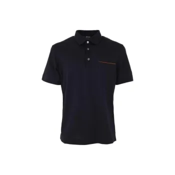 Zegna SS23 Men's Patch Pocket Short Sleeve Polo T Shirt Navy