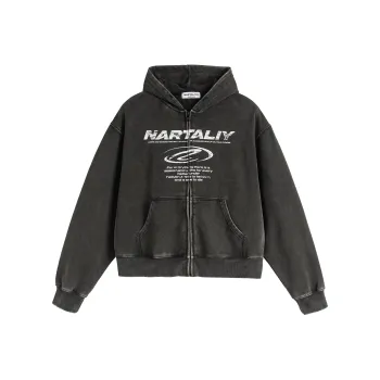 NARTALIY Sweatshirt Unisex Washed Black