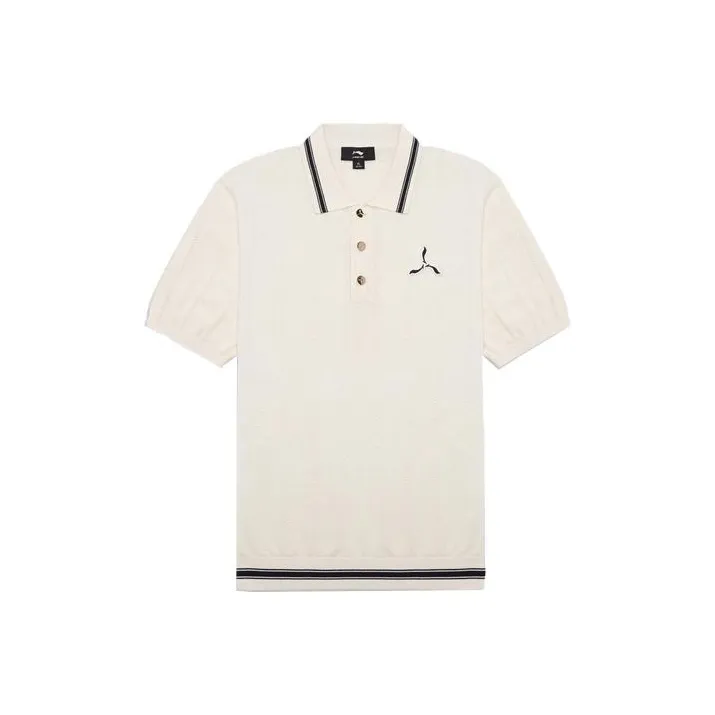 LI-NING 1990 Polo Shirts Men Ivory-0
