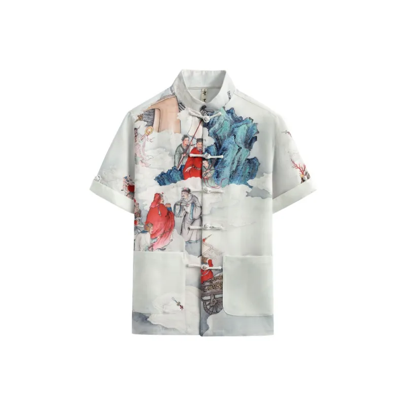 XUANSHENG Shirt Men's Nine Wealth Gods-0