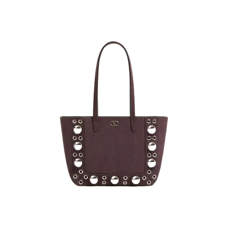 Valentino Suede Tote Bag, Shopping Bag, Shoulder Bag Mini Women's Brown-0