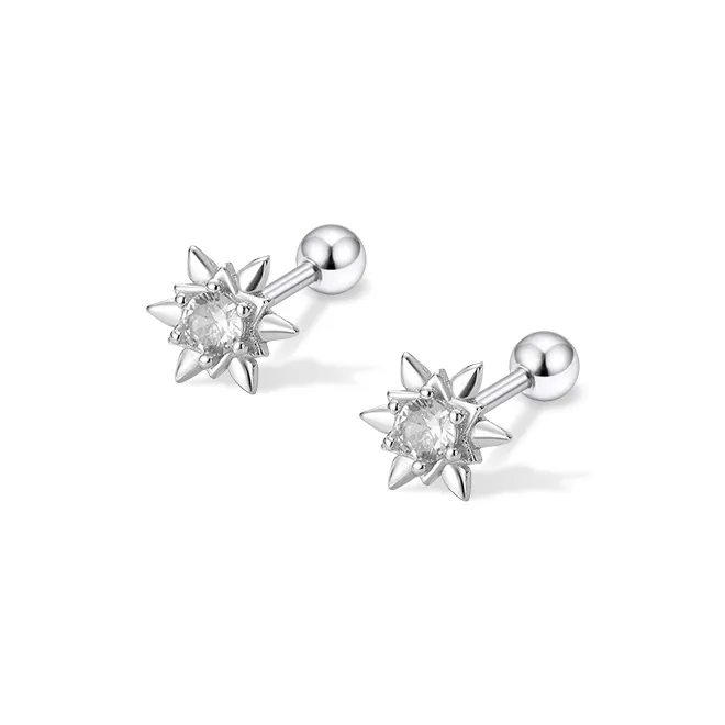 ETAHLOVE S925 Silver Stud Earrings Unisex-0