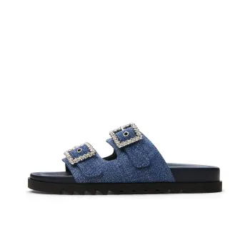 CHARLES&KEITH Slip Resistant Slide Slippers 2cm Women's Dark Denim Blue