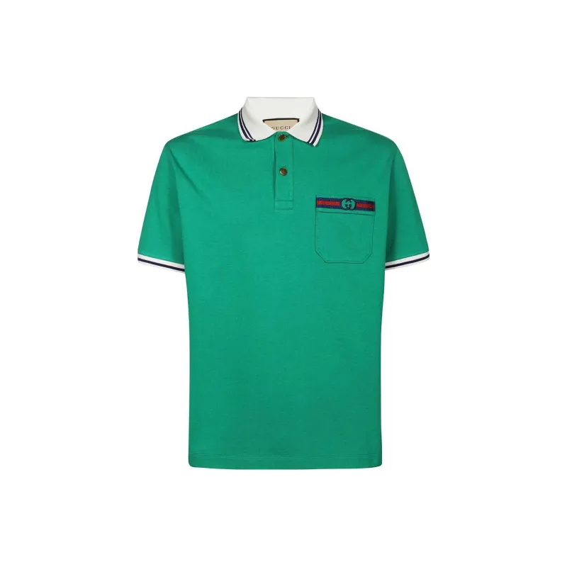 GUCCI Polo Shirts Men Green-0