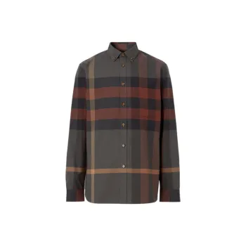 Burberry Check Stretch Cotton Poplin Shirt