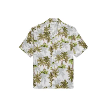 CELINE Hawaiian Shirt In Printed Viscose