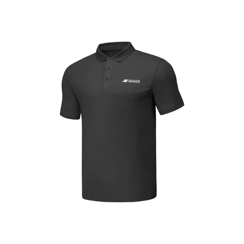Skechers GODRI SS25 Polo Shirt Men's Carbon Black-0