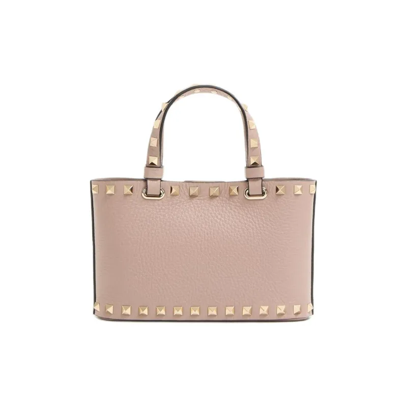 Valentino ROCKSTUD Cow Leather Tote Bag, Single Shoulder Crossbody Handbag Mini Women's Pink-3