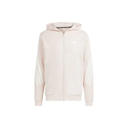Adidas Future Icons 3-Stripes Full Zip Hoodie Sweatshirt Men's Beige