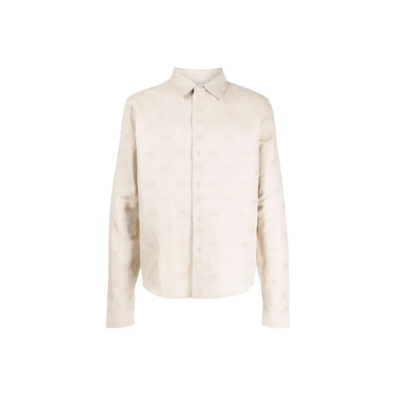 OFF WHITE Logo jacquard Cotton linen Shirt-0