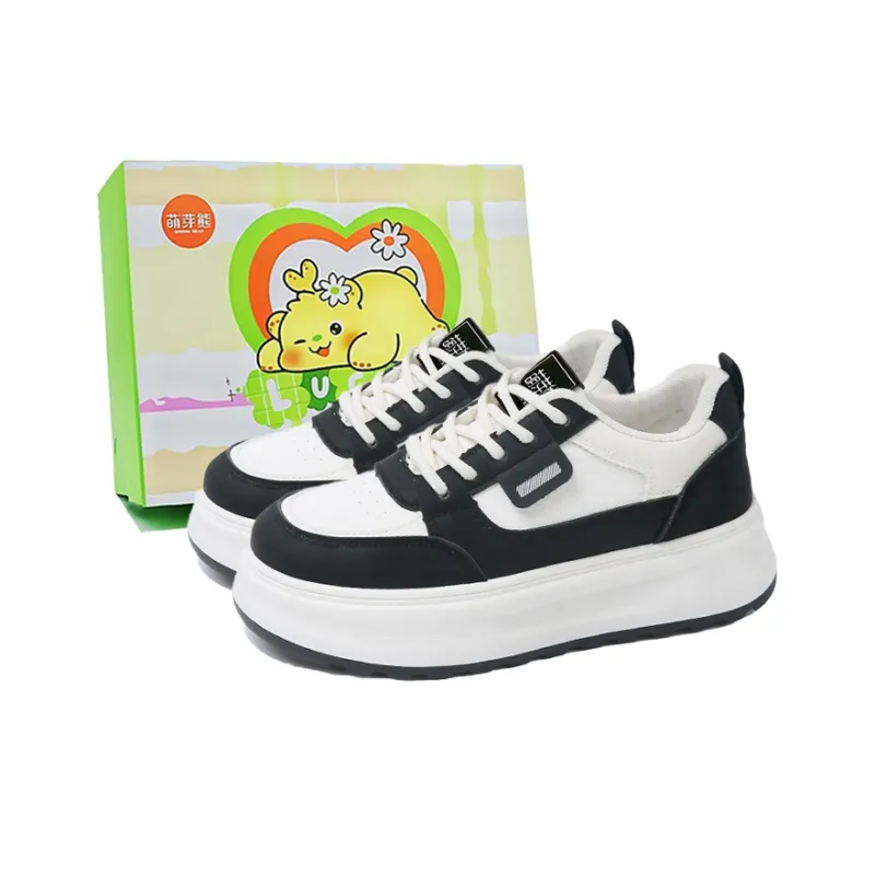 Budding Bear Anti-Slip And Wear-Resistant Height Increasing Low-Top Skateboard Shoes Women's-7
