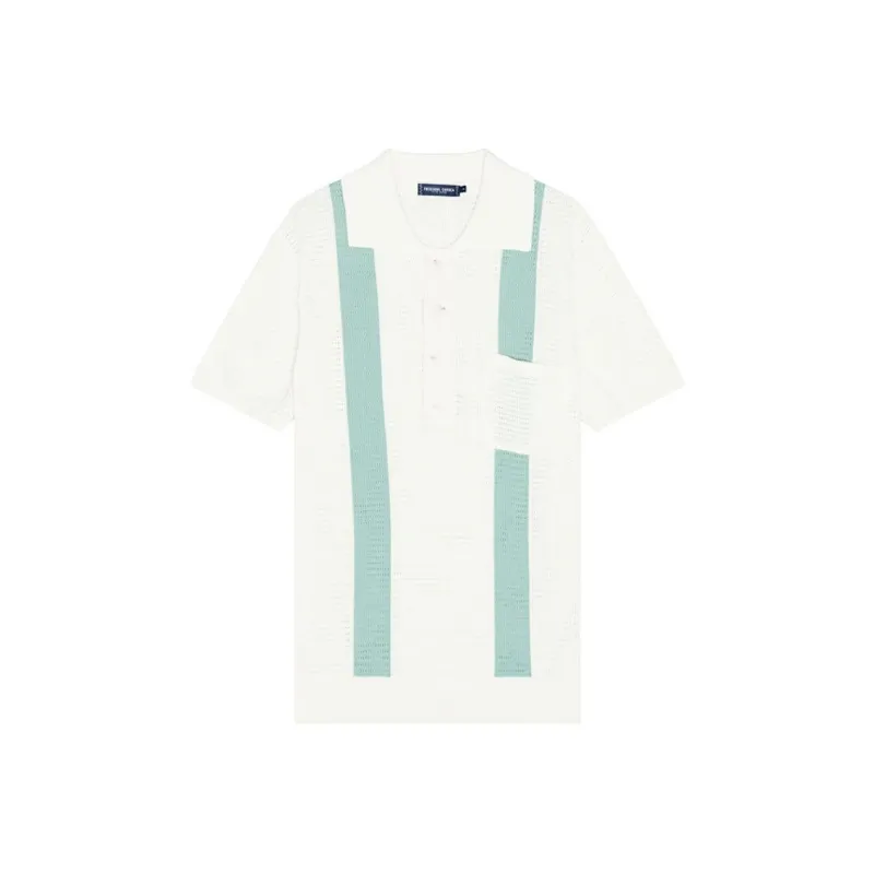 Frescobol Carioca Clemente Striped Crochet Polo Shirt-0