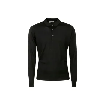 JOHN SMEDLEY Belper Buttoned Knitted Polo Shirt