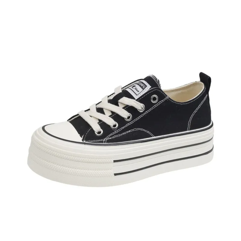 BINGO DUCK Slip Resistant Height Increasing Low Top Skateboard Shoes Women's-14